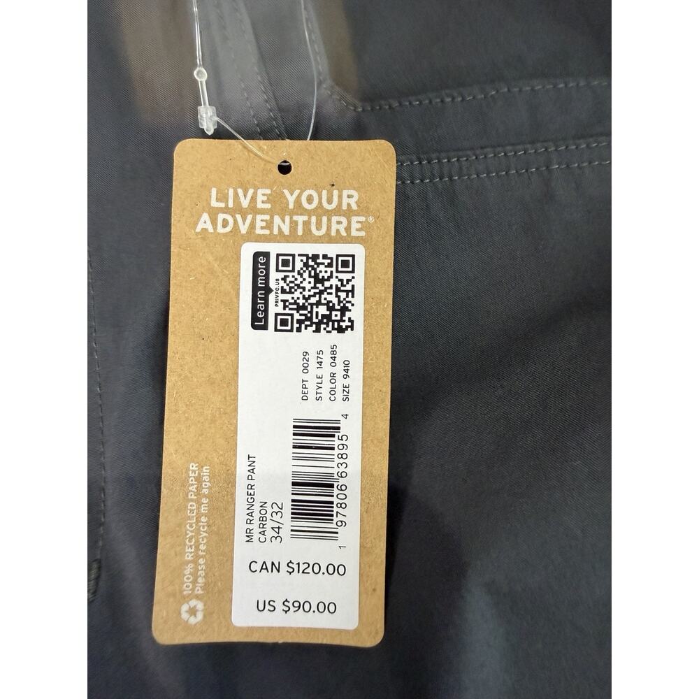 Mens Eddie Bauer MR Ranger Cargo Hiking Pants Olive Carbon Grey Size 34x 32 NWT - Picture 3 of 14